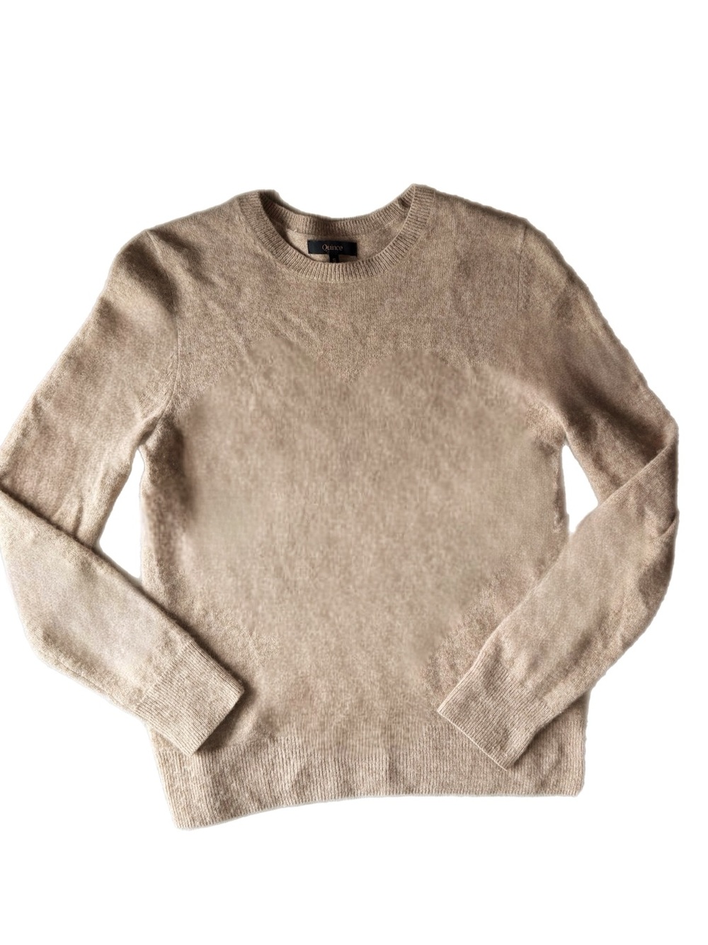 Quince Mongolian Cashmere Crewneck Sweater tan oatmeal